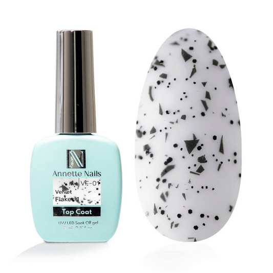 Annette Top Coat Velvet black flakes 1 no wipe VF-01