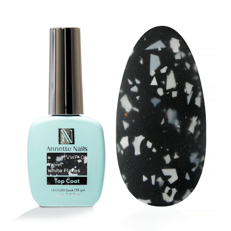 Annette Top Coat Velvet white flakes no wipe VWF-01