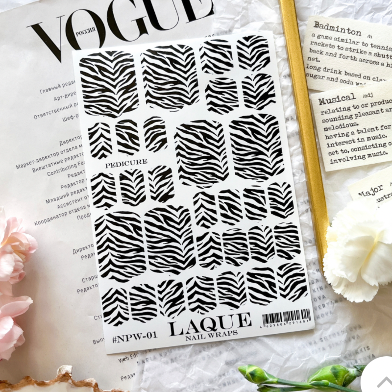Laque Nail Wraps Pedicure NPW01