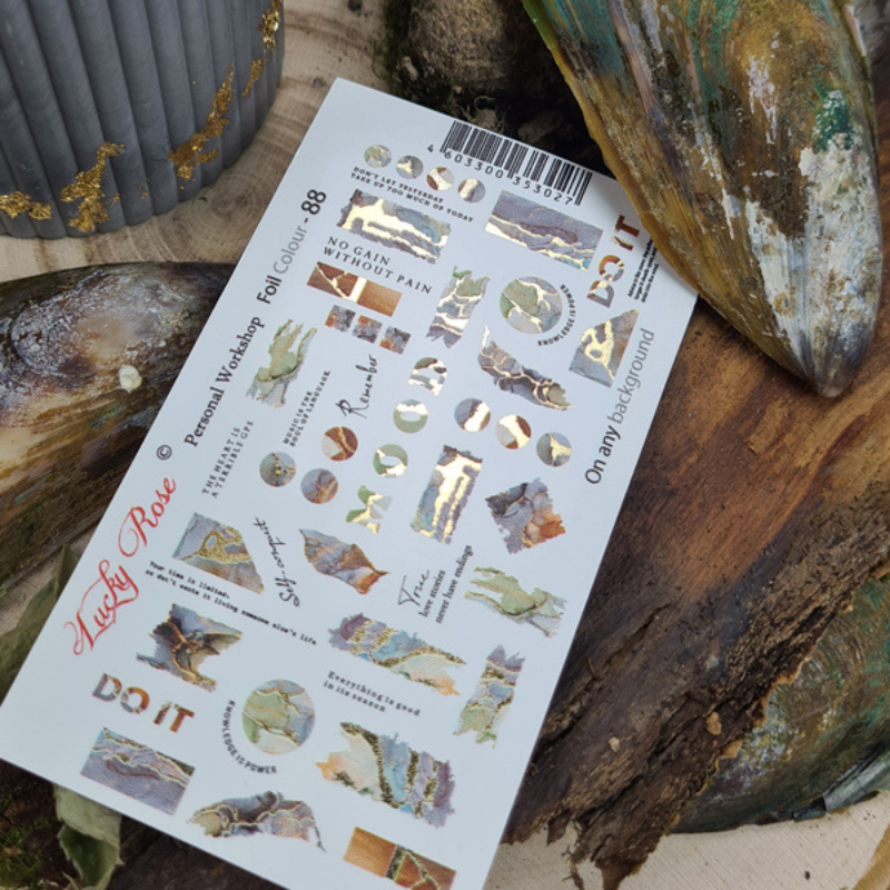 Slider Design Water Stickers-Foil Colour 88