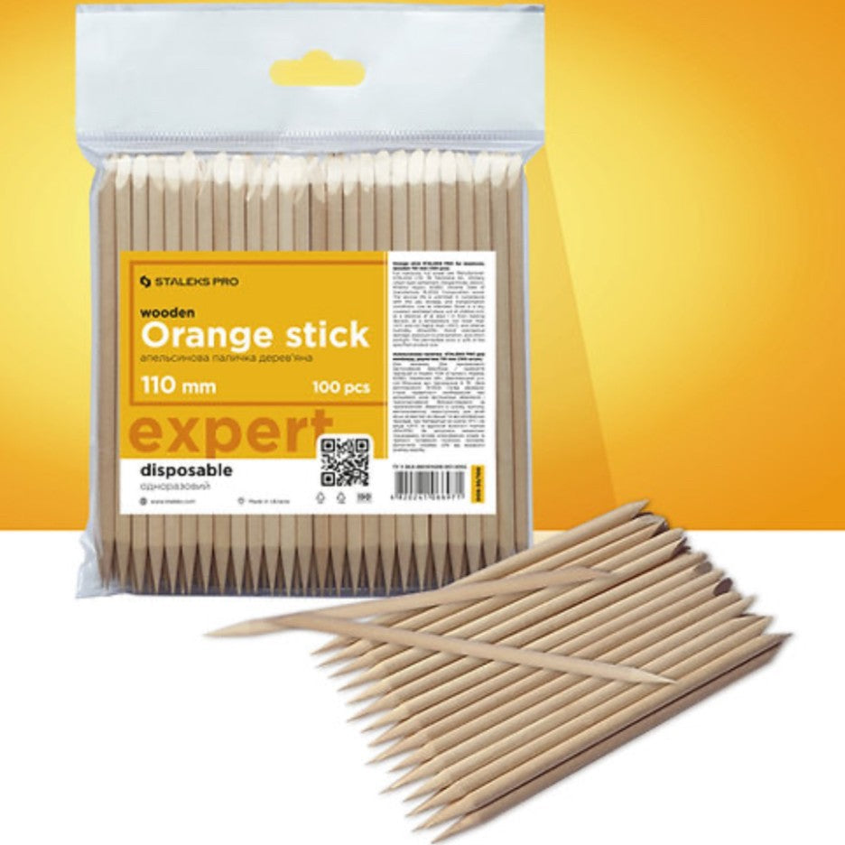 Staleks Orange stick EXPERT wooden 110 mm (100 pcs) DOS-30/100