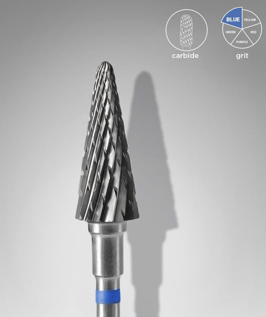 Staleks Carbide Nail Drill Bit, cone BLUE, head diameter 6mm/working part 14mm FT71B060/14