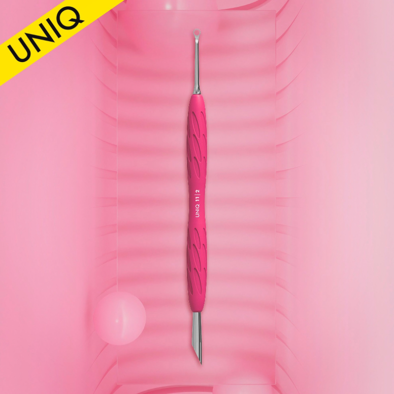 Staleks MANICURE PUSHER with silicone handle Uniq 11 Type 2 (beveled and loop pusher) PQ-11/2