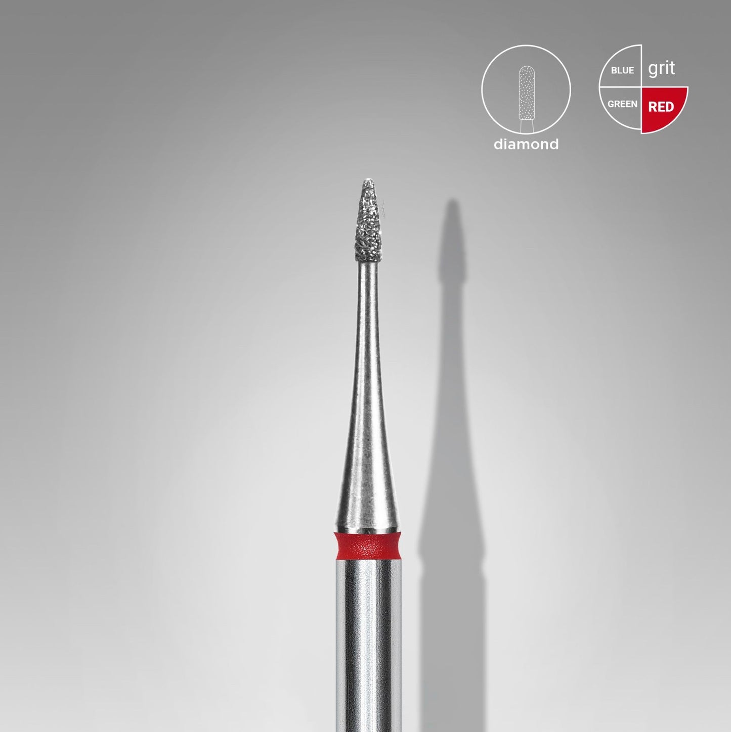 Staleks Diamond nail drill bit, mini red head diameter 1 mm/ working part 3 mm (FA12R010/3)