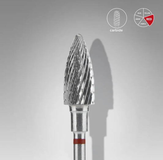 Staleks Carbide Nail Drill Bit, cone Red head diameter 6mm/working part 14mm FT110R060/14