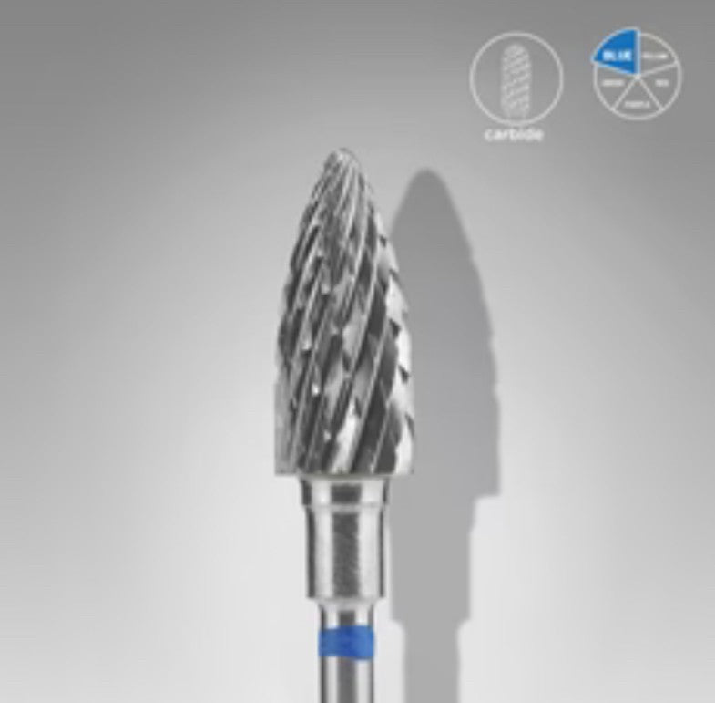Staleks Carbide Nail Drill Bit, cone Blue head diameter 6mm/working part 14mm FT110B060/14
