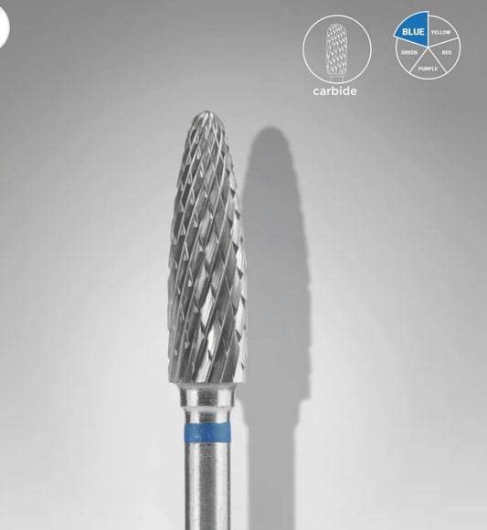 Staleks Carbide Nail Drill Bit, cone Blue, head diameter 4mm/working part 14mm FT90B040/14