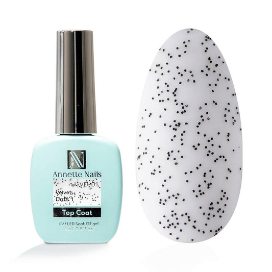 Annette Top Coat Velvet black dots 1 no wipe VD-01 - 12ml