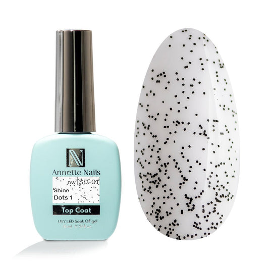 Annette Top coat Shine black dots 3 no wipe SD-03 - 12ml