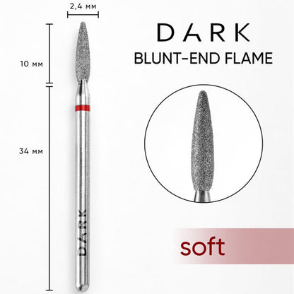 Dark BLUNT-END FLAME Drill Bit Diamond 2.4x10 mm (Red)