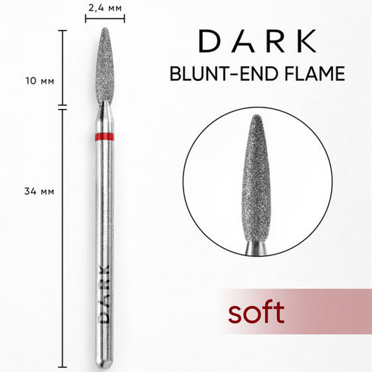 Dark BLUNT-END FLAME Drill Bit Diamond 2.4x10 mm (Red)