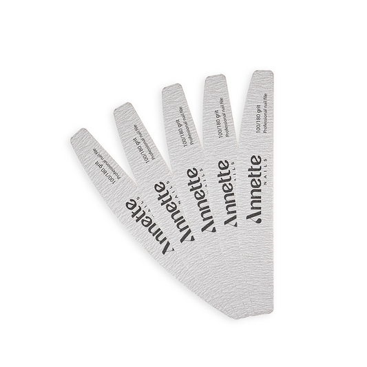 Annette 25pcs Set Nail File Half-moon 100/180