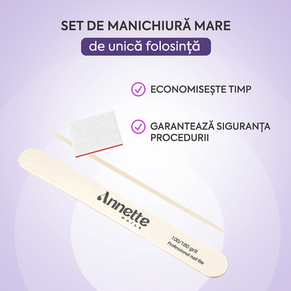 Annette Manicure Set Large White 100/180 grit