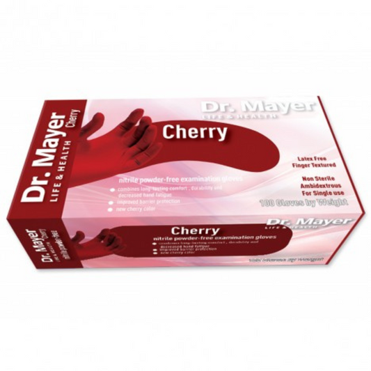 Dr Mayer Nitrile Gloves, Cherry Red S