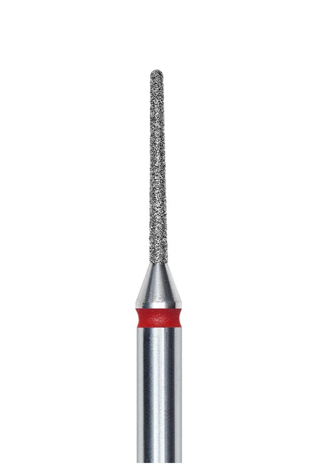 STALEKS Diamond nail drill bit, “needle”, red, head diameter 1 mm/ working part 10 mm (FA80R010/10)
