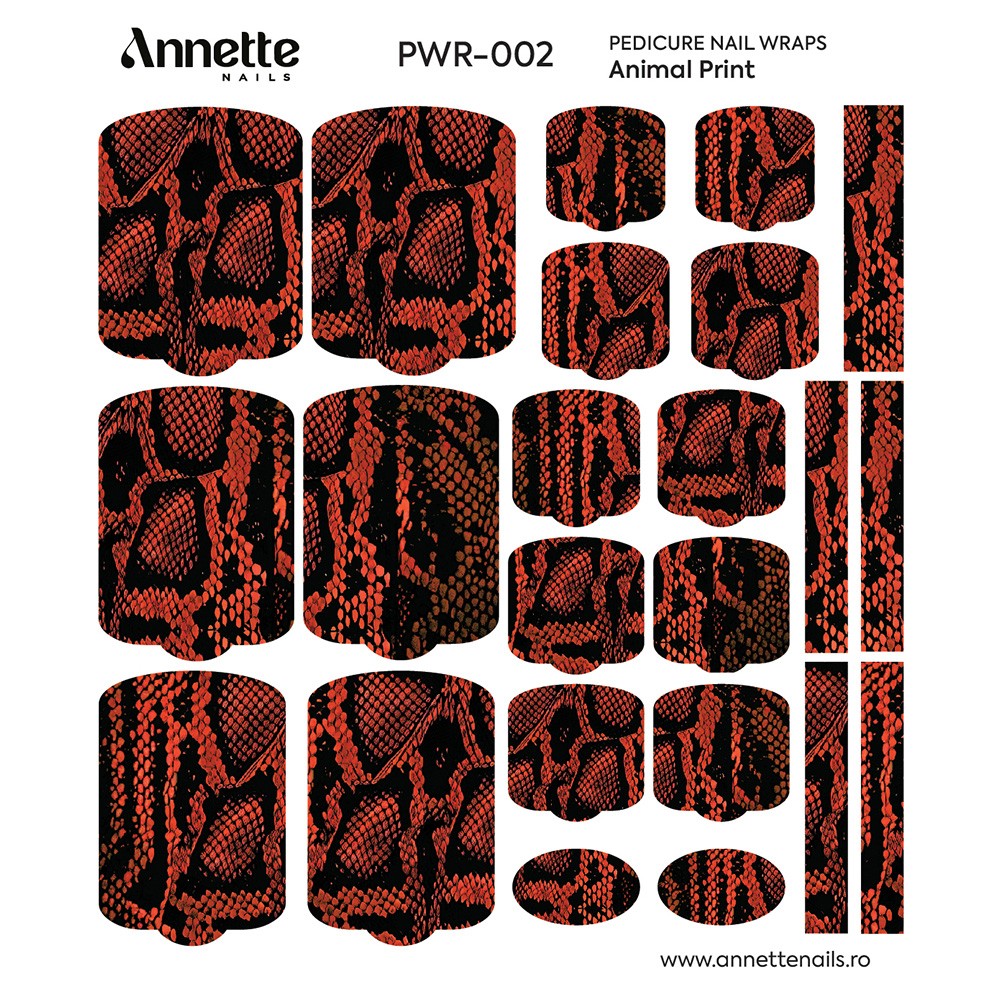 ANNETTE NAILS Wraps Pedicure Animal Print 2 PWR-002
