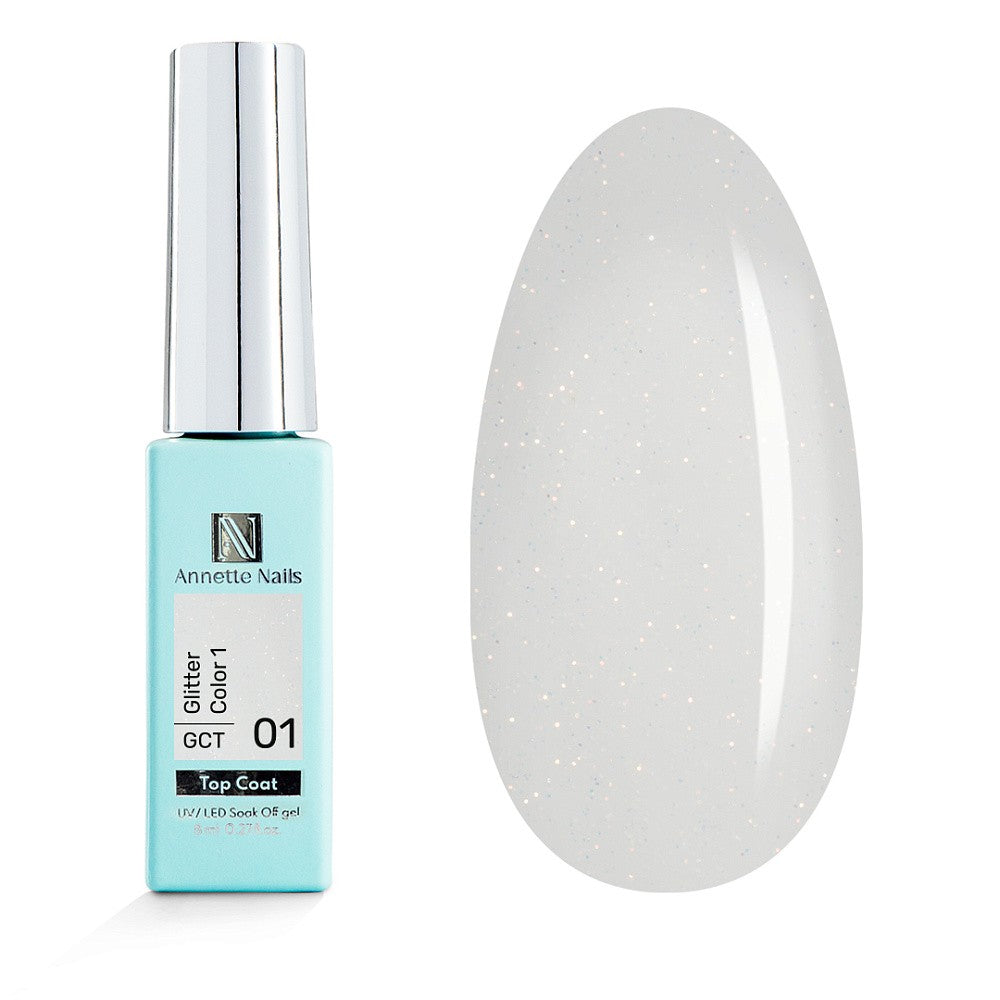 ANNETTE NAILS Top coat Glitter Color 1 GCT-01 8ml