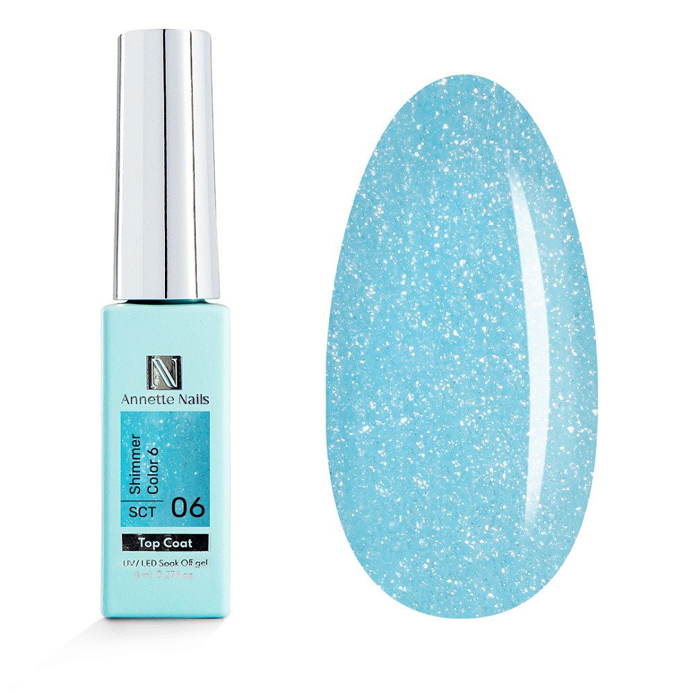 ANNETTE NAILS Top coat Shimmer Color 6 SCT-06 8ml