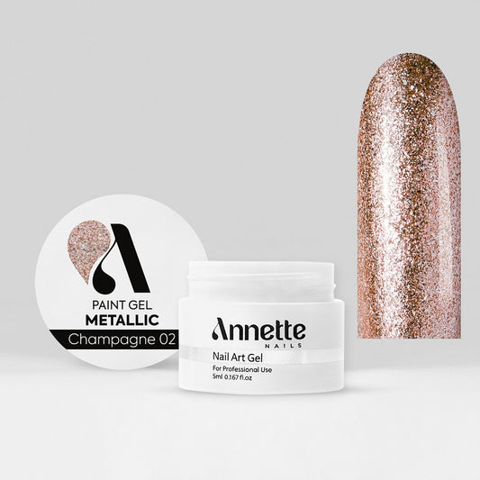 ANNETTE NAILS Paint Gel Metallic Champagne 02 White 5ml