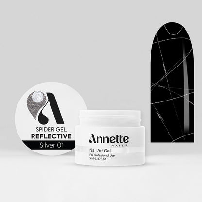 ANNETTE NAILS Spider Gel Reflective Silver 01 5ml