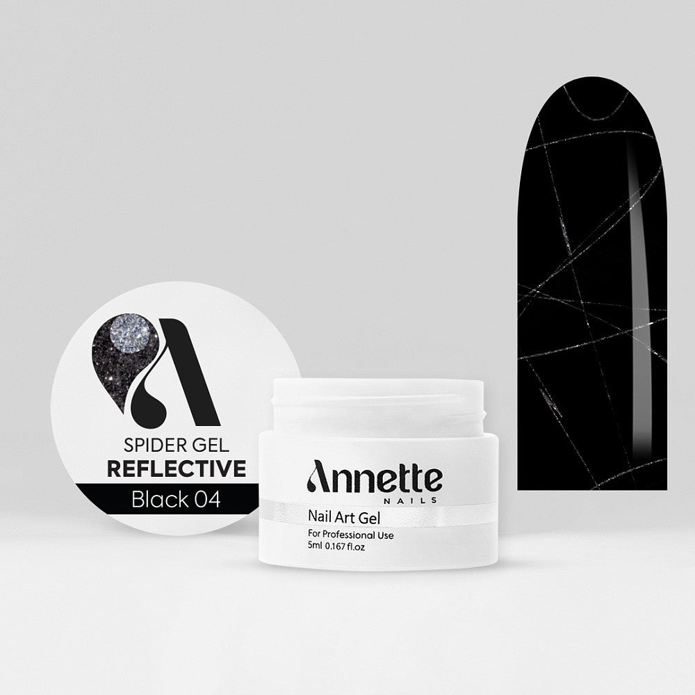 ANNETTE NAILS Spider Gel Reflective Black 04 5ml