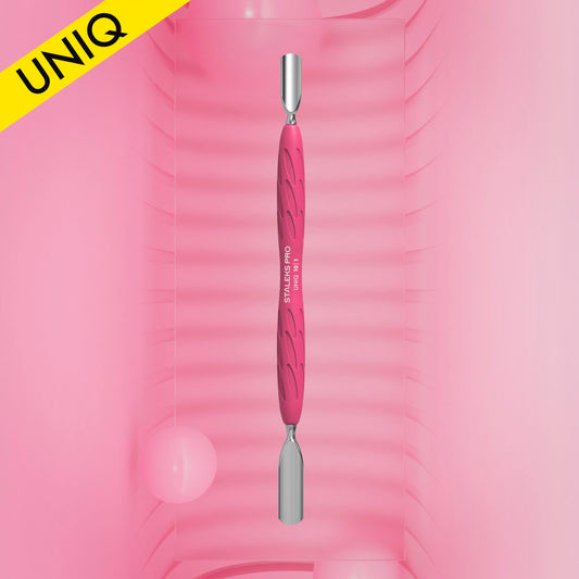 Staleks Manicure pusher Gummy with silicone handle UNIQ 10 TYPE 1 (rounded wide and rounded narrow pusher) PQ-10/1