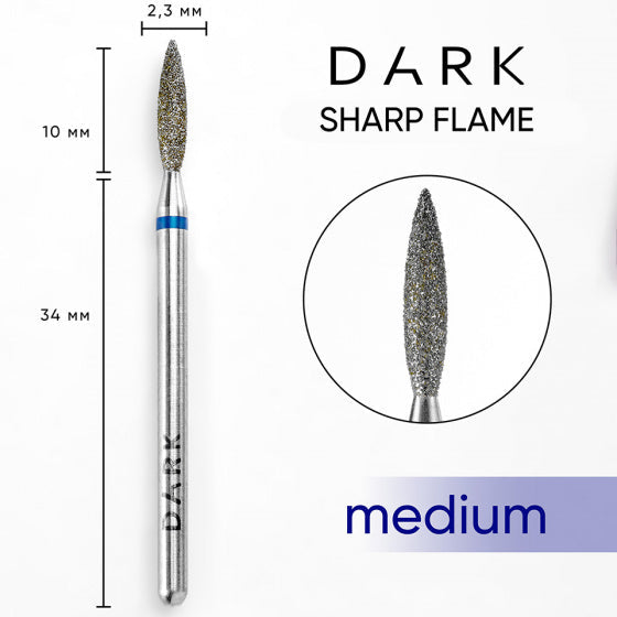 DARK SHARP FLAME diamond drill bit 2.3x10 mm (Blue)
