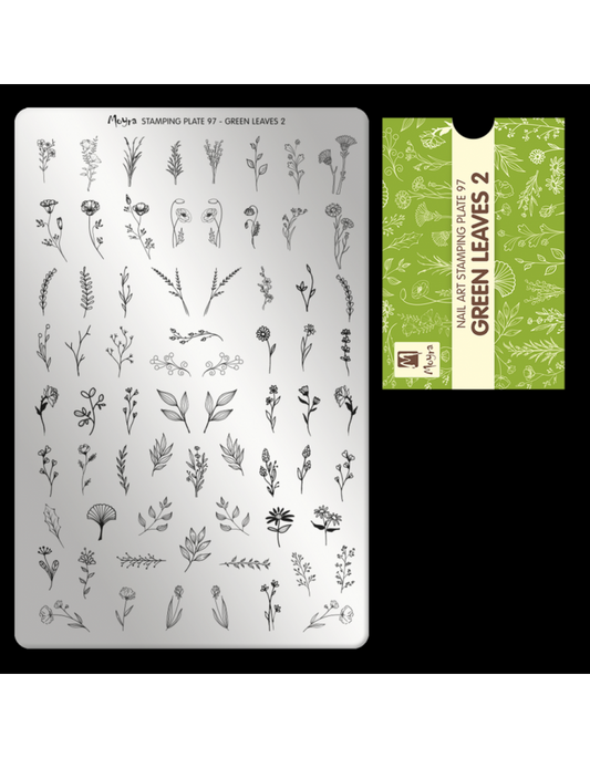 Moyra Stamping Plate 97 Green Leaves 2