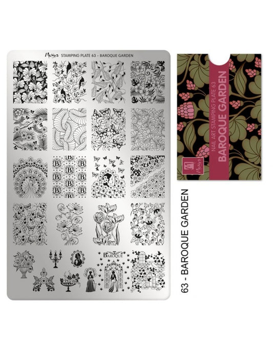Moyra Stamping Plate 63 Baroque Garden