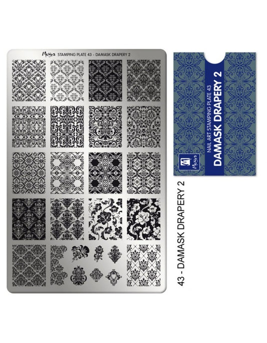 Moyra Stamping Plate 43 Damask Drapery 2