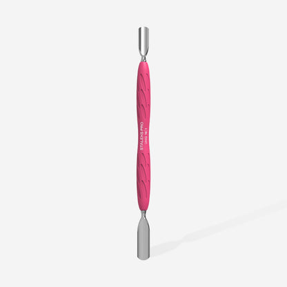 Staleks Manicure pusher Gummy with silicone handle UNIQ 10 TYPE 1 (rounded wide and rounded narrow pusher) PQ-10/1