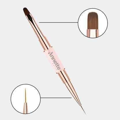 Annette Double Brush: Oval 8 and Liner 9mm