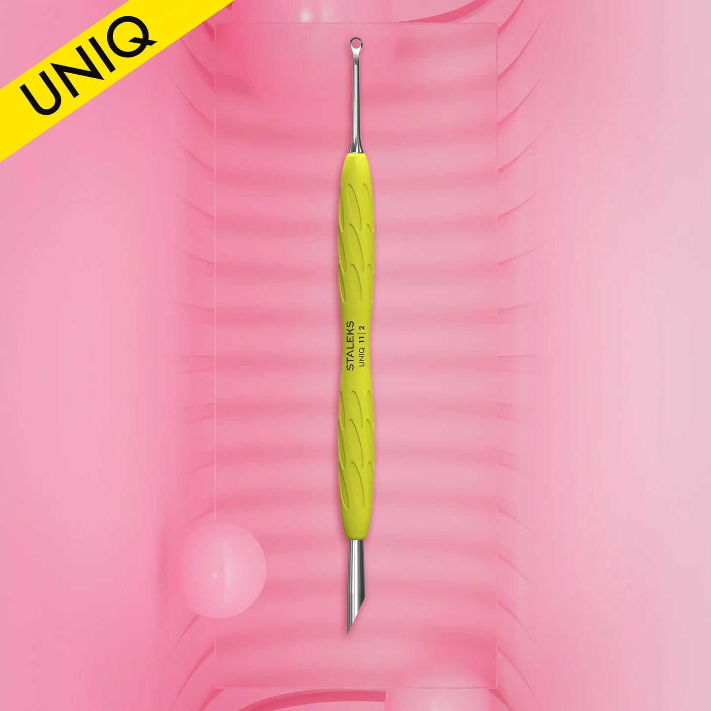 Staleks Manicure pusher Uniq 11 Type 2 Yellow (slanted pusher + ring) PQ-11/2Y