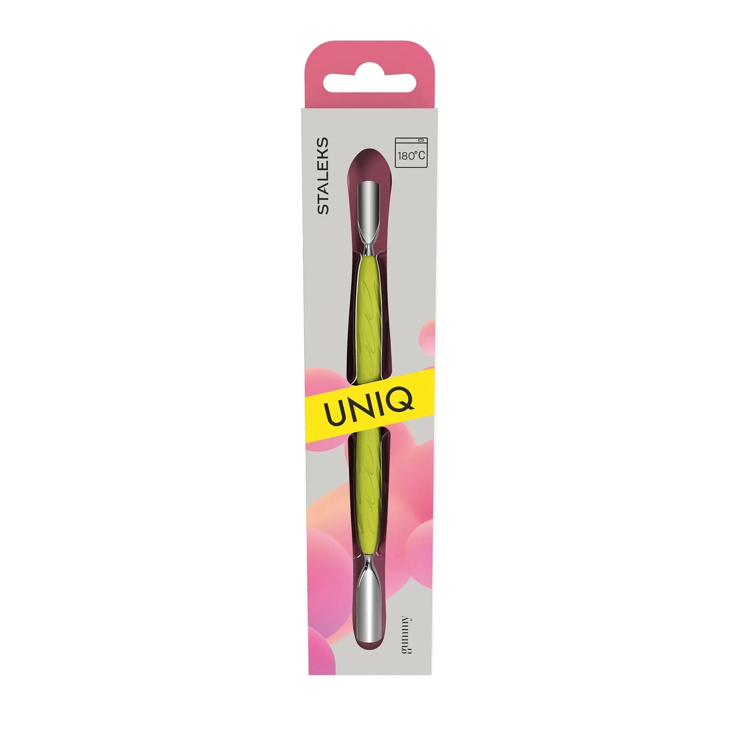 Staleks Manicure pusher Uniq 10 Type 1 Yellow (wide rounded+narrow rounded pusher) PQ-10/1Y