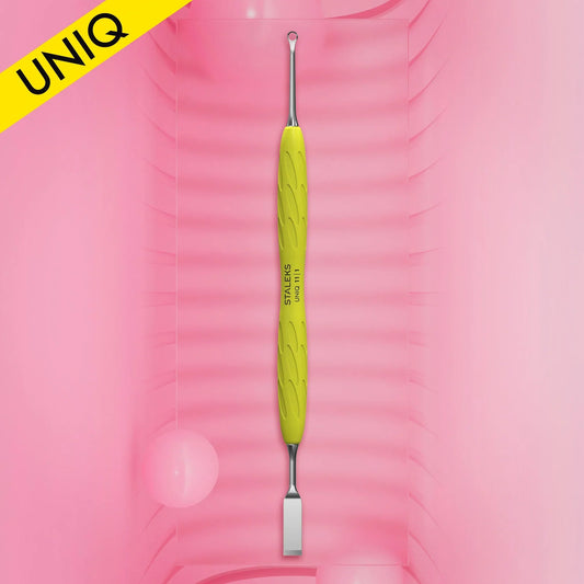 Staleks Manicure pusher Uniq 11 Type 1 Yellow (flat straight pusher + ring) PQ-11/1Y