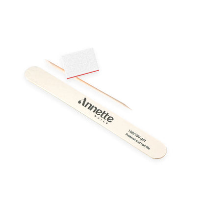 Annette Manicure Set Large White 100/180 grit