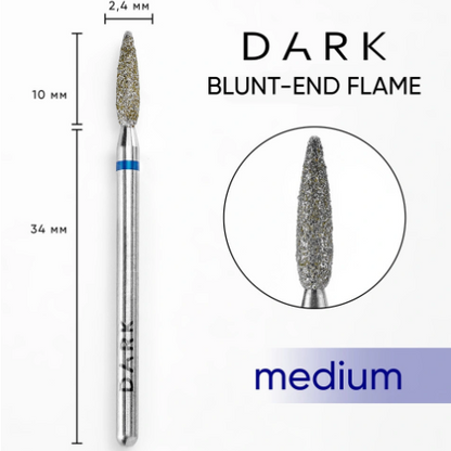 DARK BLUNT-END FLAME diamond drill bit 2.4x10 mm (Blue)