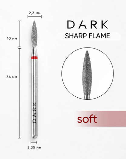Dark Sharp Half-Flame Drill Bit Diamond 2.3x10 mm (Red)