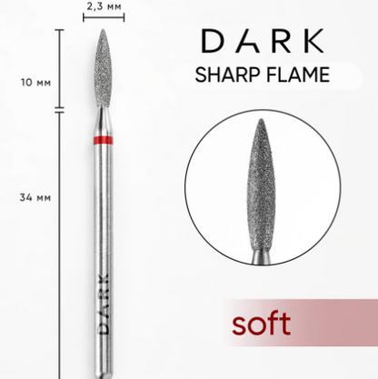 Dark Sharp Half-Flame Drill Bit Diamond 2.3x10 mm (Red)