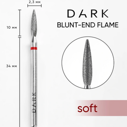 Dark BLUNT-END FLAME Drill Bit Diamond 2.3x10 mm (Red)