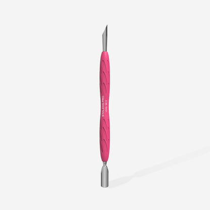 Staleks Manicure pusher Gummy with silicone handle UNIQ 10 TYPE 2 (rounded narrow and beveled pusher) PQ-10/2