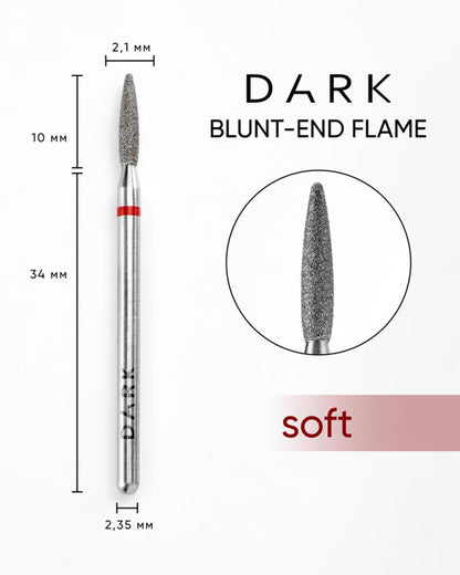 Dark BLUNT-END FLAME Drill Bit Diamond 2.1x10 mm (Red)