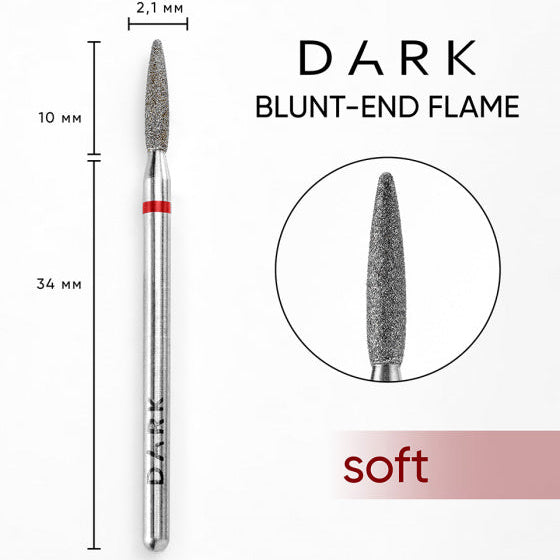 Dark BLUNT-END FLAME Drill Bit Diamond 2.1x10 mm (Red)
