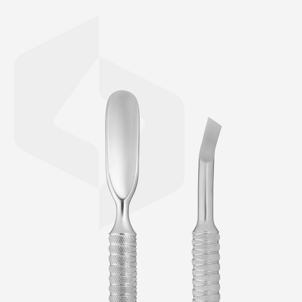 STALEKS Cuticle pusher for left handed 30 Type 4.3 (rounded pusher and bent blade, left side) PE-30/4.3