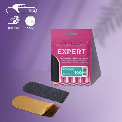 Staleks Disposable white files for pedicure grater EXPERT 10 black 100 grit (30 pcs) DFE-10-100
