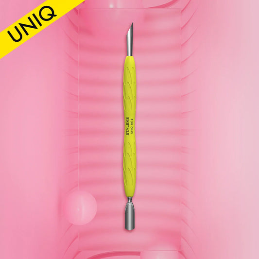 Staleks Manicure pusher Uniq 10 Type 2 Yellow (narrow rounded+slanted pusher) PQ-10/2Y