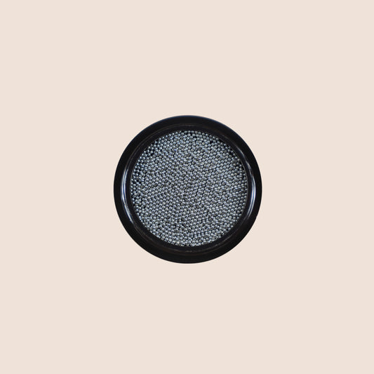 Yas Metal Beads caviar Dark Silver  0.8