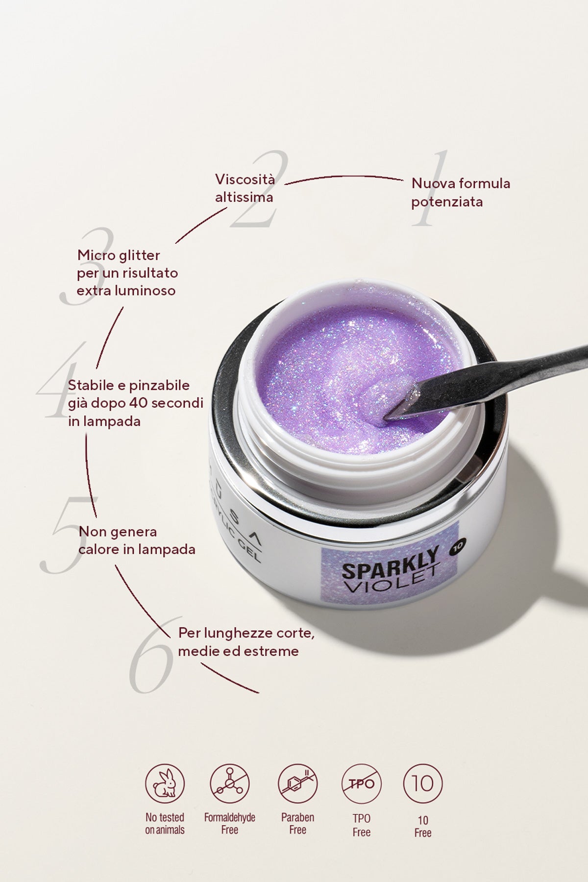 Musa Acrylic Gel Sparkly Violet 10 35 ML - Tube