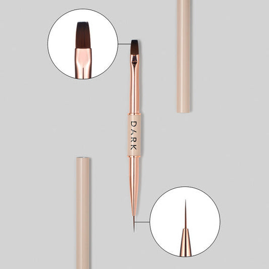 DARK double-sided brush beige (liner 11 mm flat square gel 9 mm)